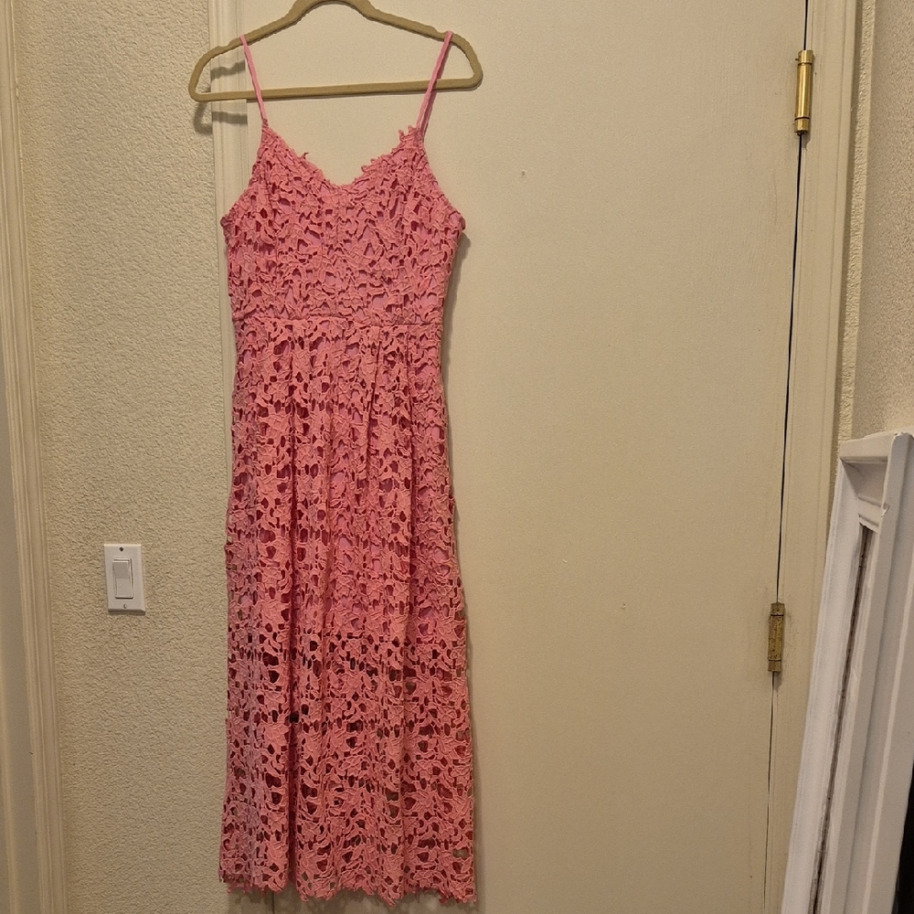 NWOT Endless Rose Pink Lace Midi Dress